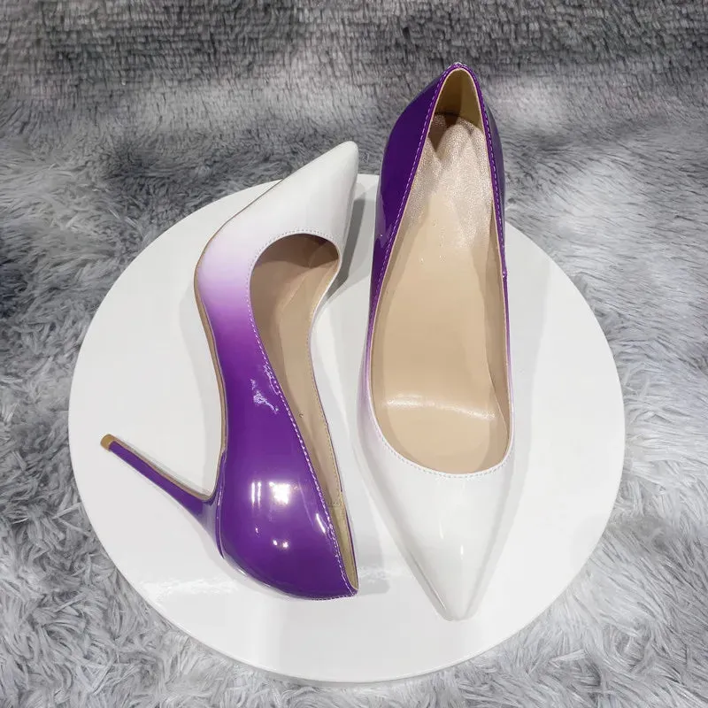 12cm fashion sexy Women's gradient high heels, needle pointed high heels