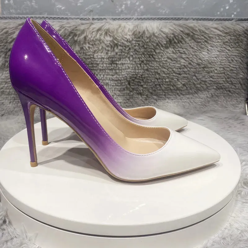 12cm fashion sexy Women's gradient high heels, needle pointed high heels