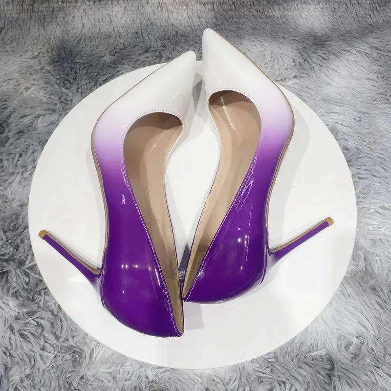 12cm fashion sexy Women's gradient high heels, needle pointed high heels