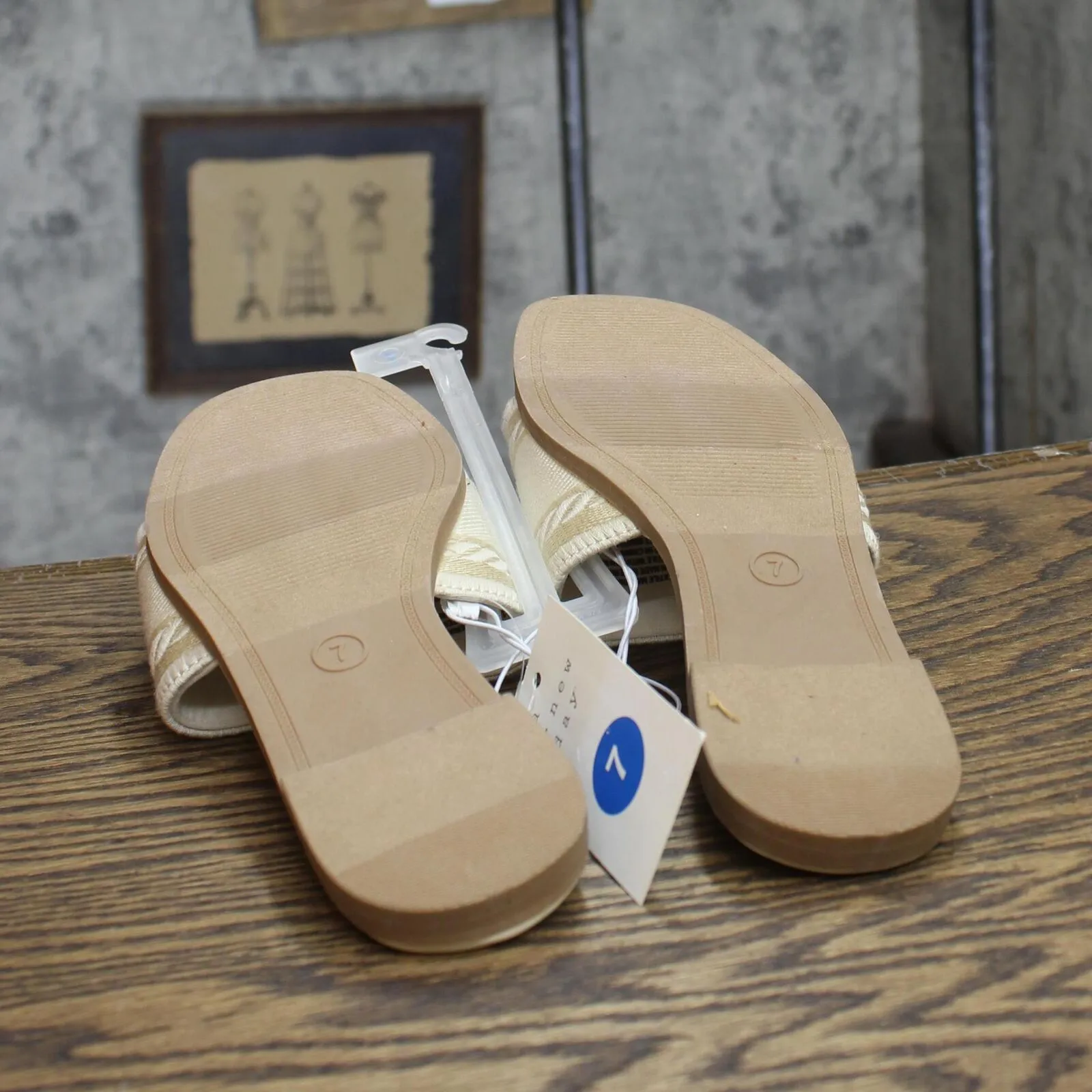 A New Day Womens St Tropez Nat Slide Sandals 89279352 Cream Off White 7
