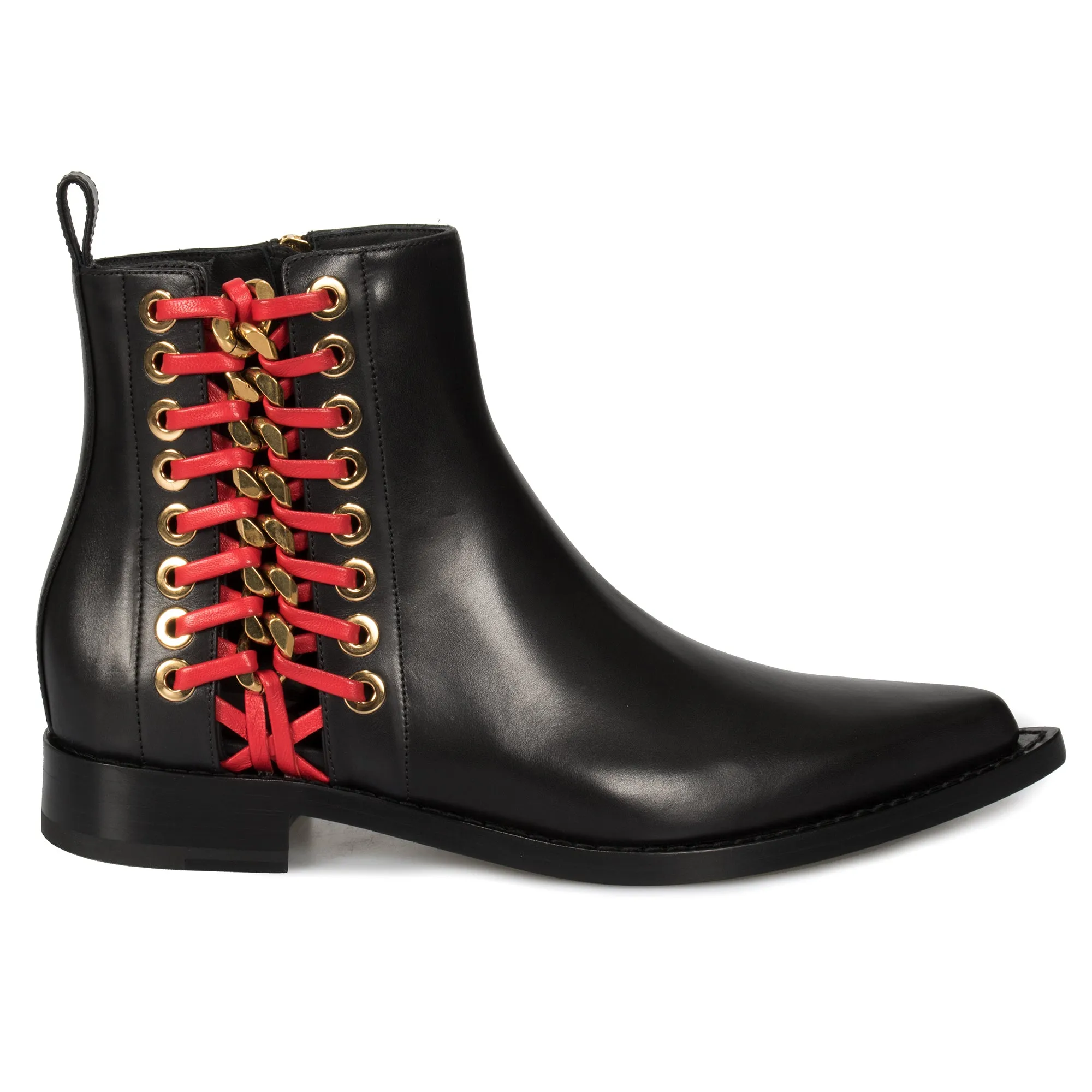 Alexander McQueen Braided Chain Leather Chelsea Boots