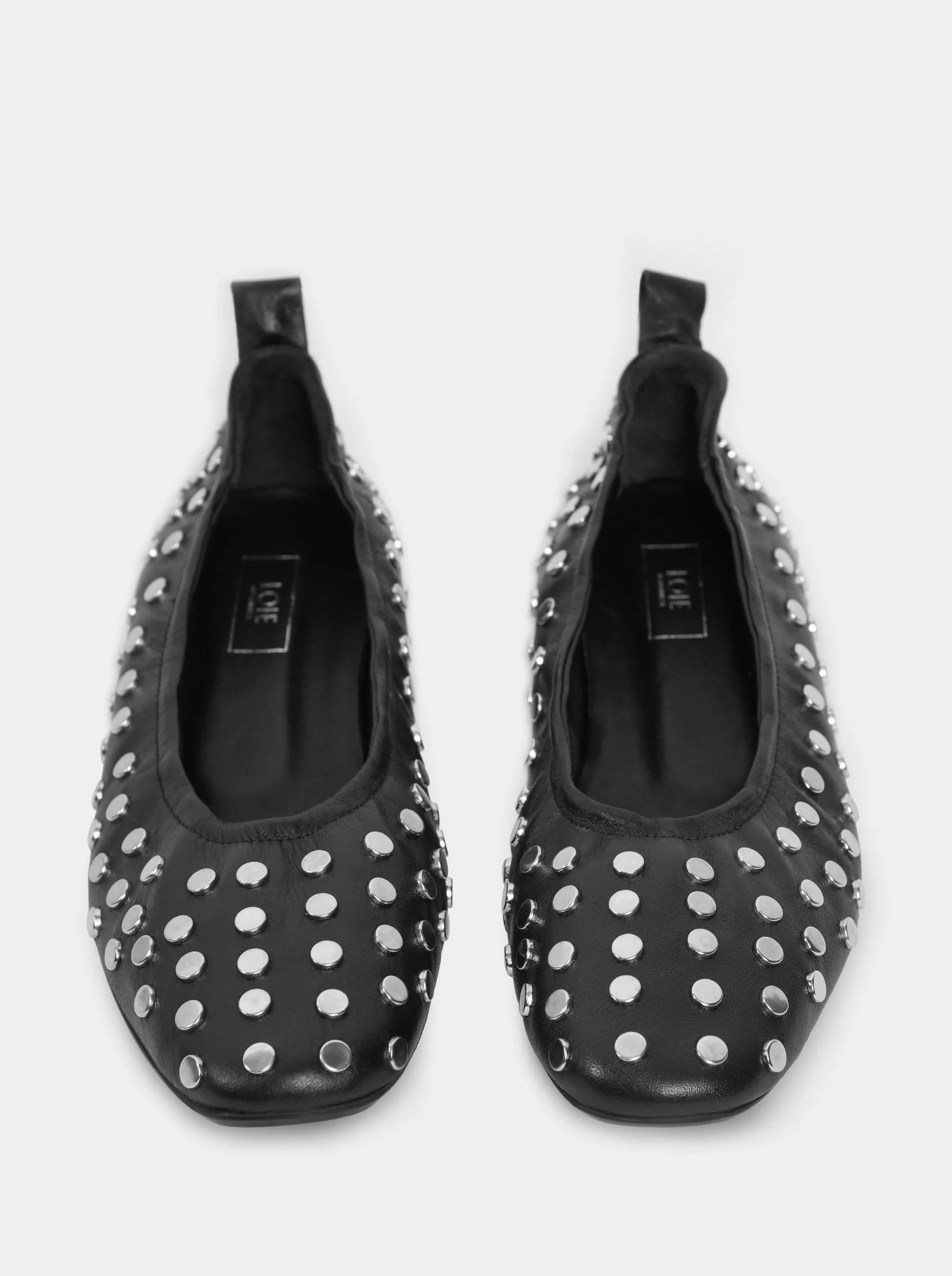 AMOR BLACK LEATHER BALLET FLATS