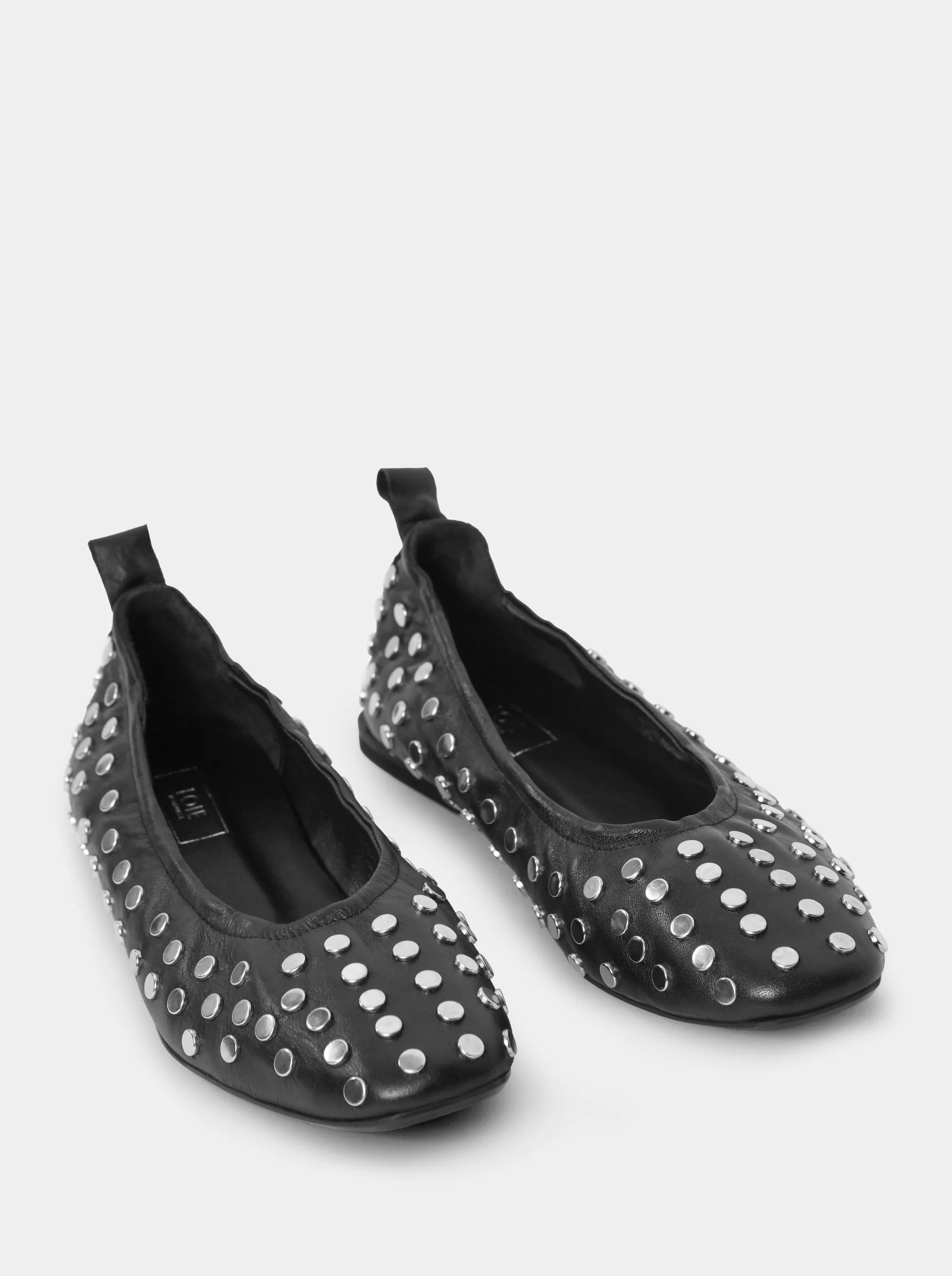 AMOR BLACK LEATHER BALLET FLATS