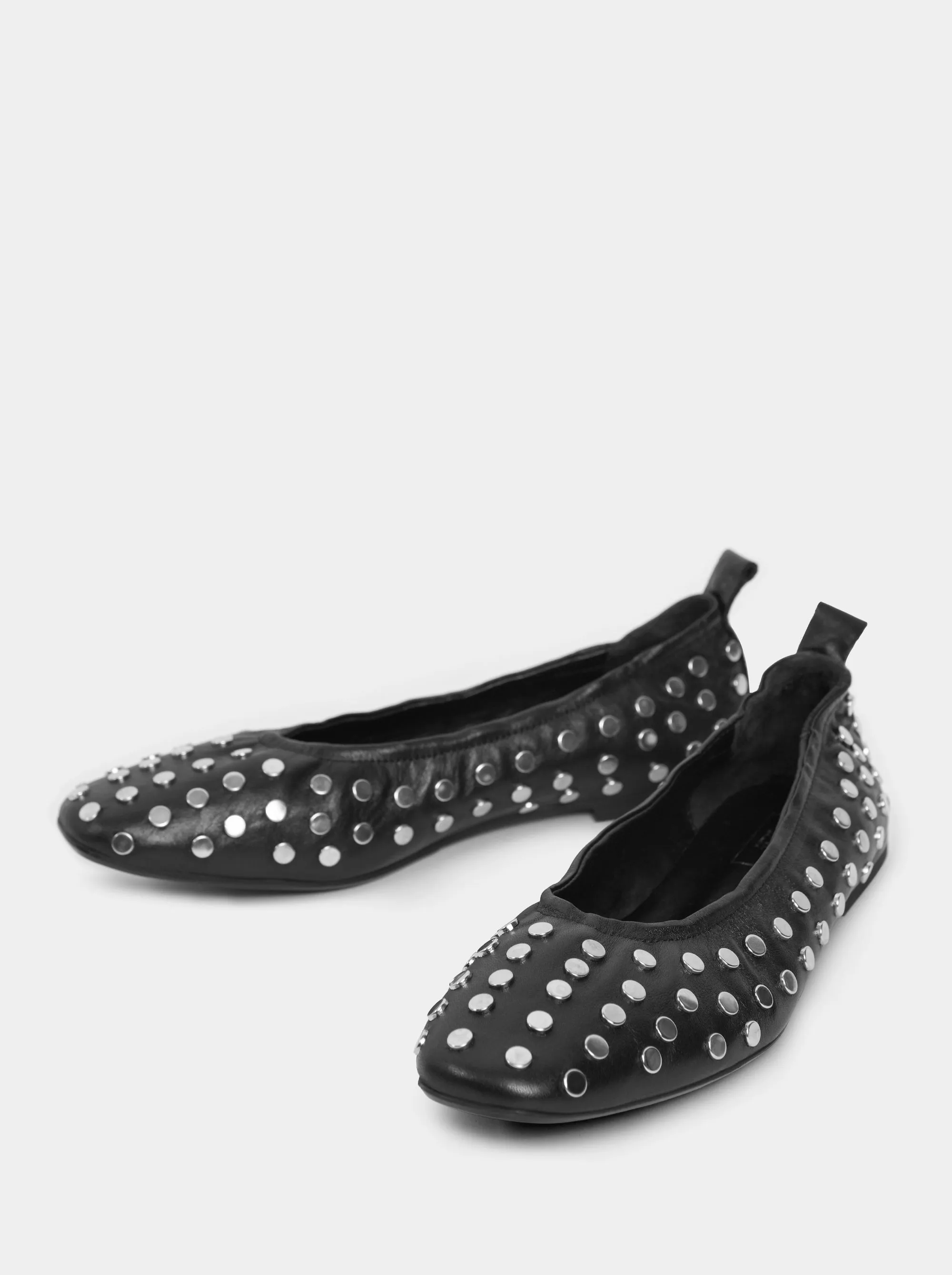 AMOR BLACK LEATHER BALLET FLATS