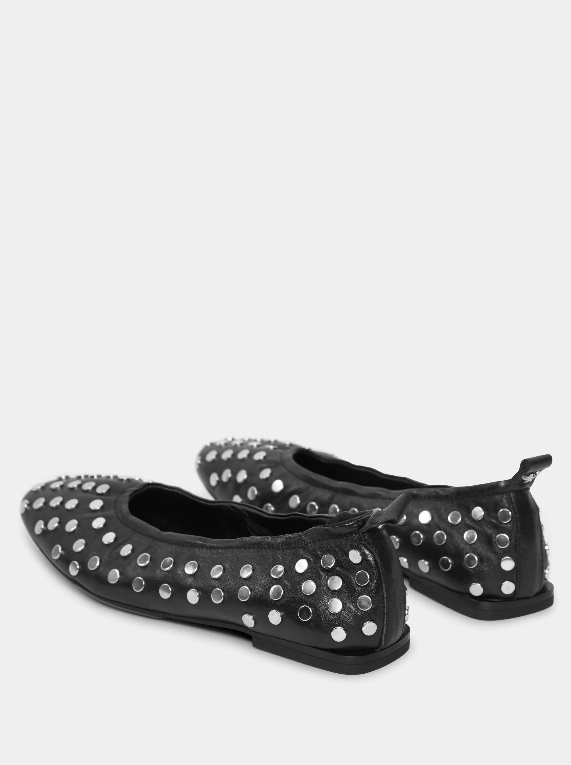 AMOR BLACK LEATHER BALLET FLATS