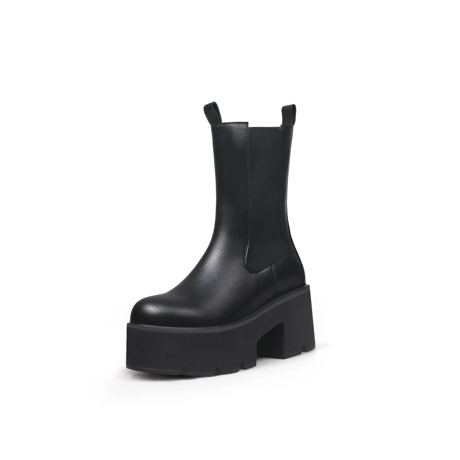 Anastasia Black Leather Chelsea Boot