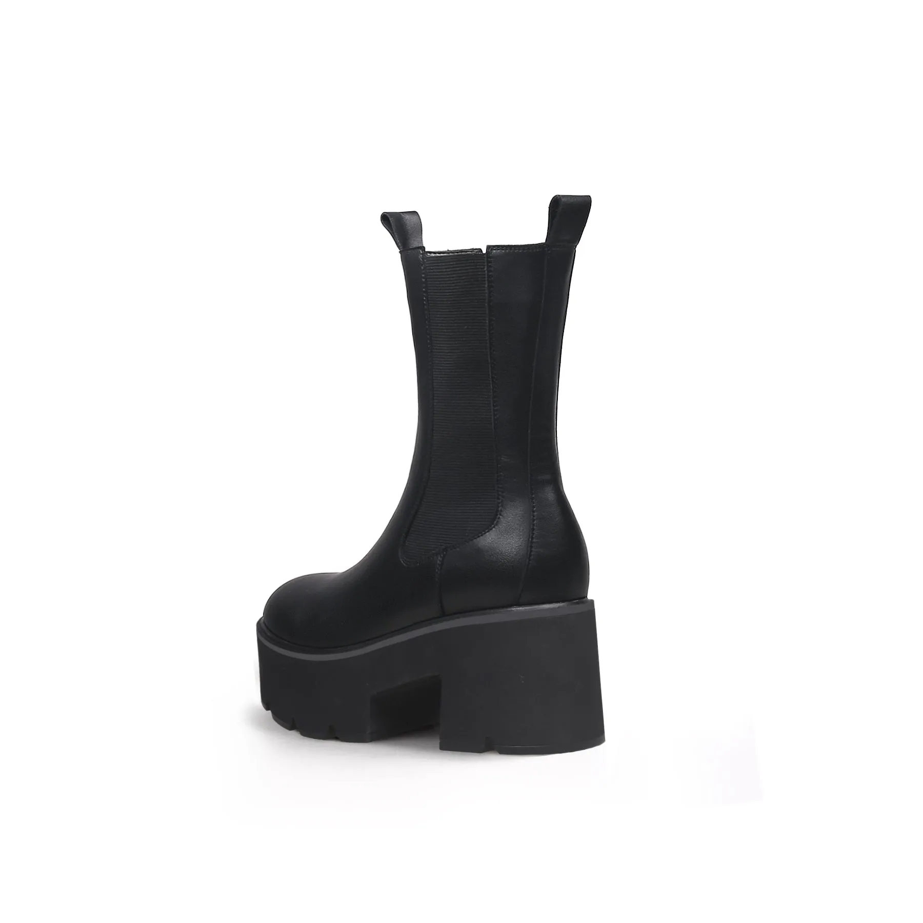 Anastasia Black Leather Chelsea Boot