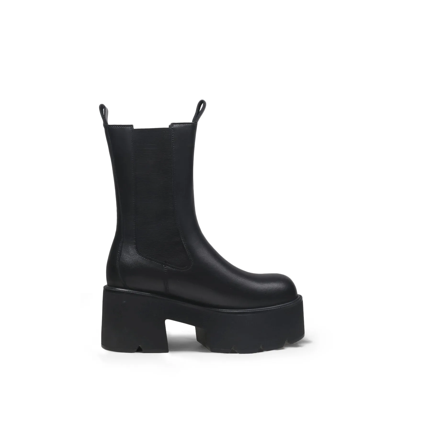 Anastasia Black Leather Chelsea Boot
