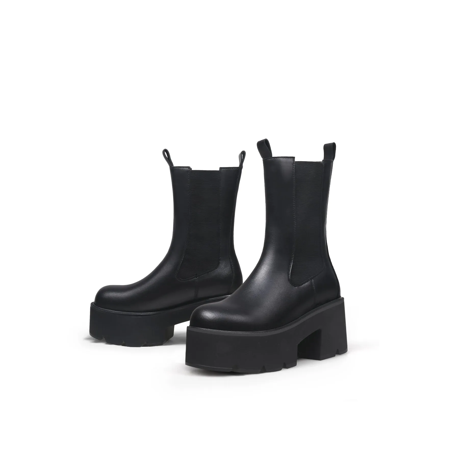 Anastasia Black Leather Chelsea Boot