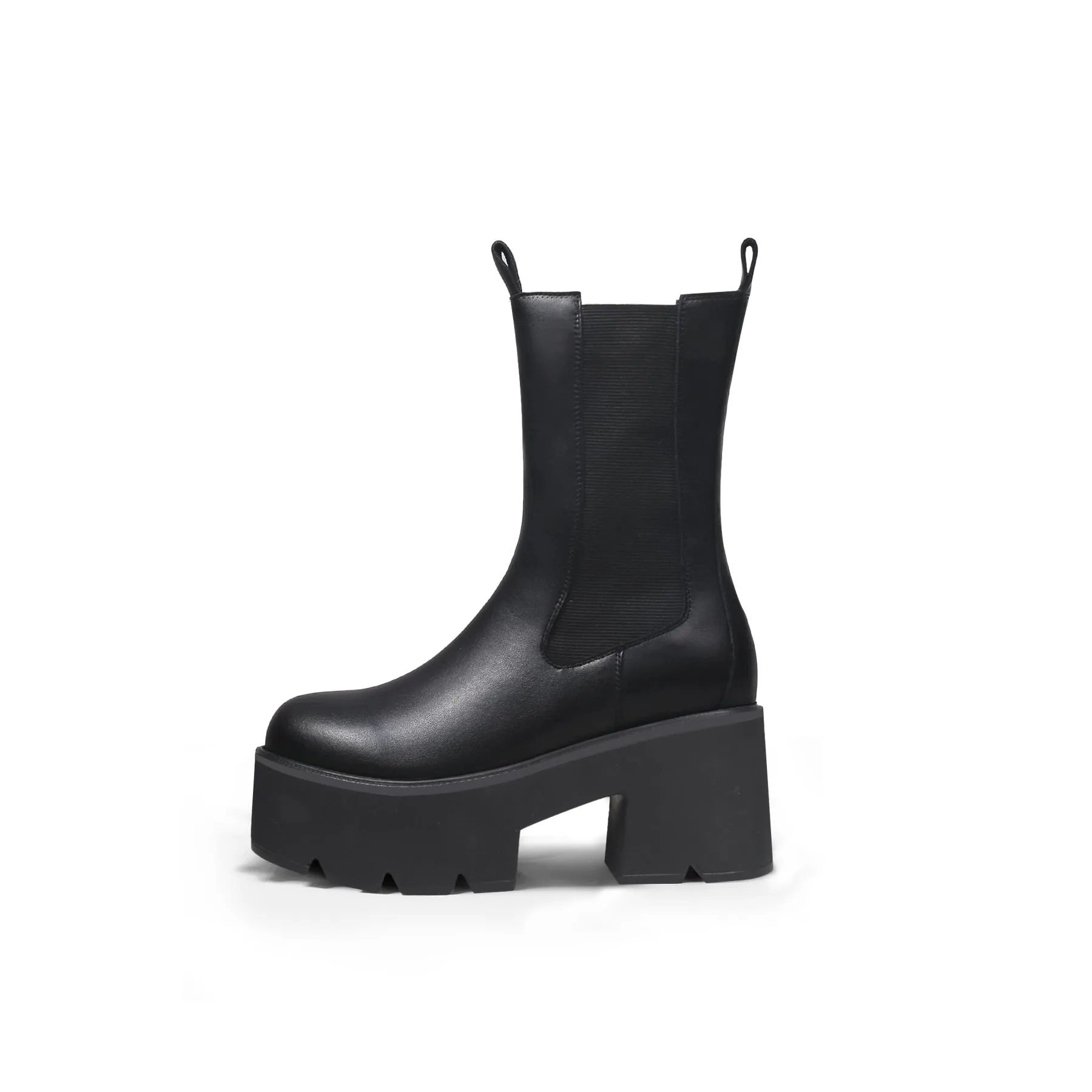 Anastasia Black Leather Chelsea Boot