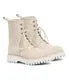Anastasia Suede Leather Lace-up Boots Ivory