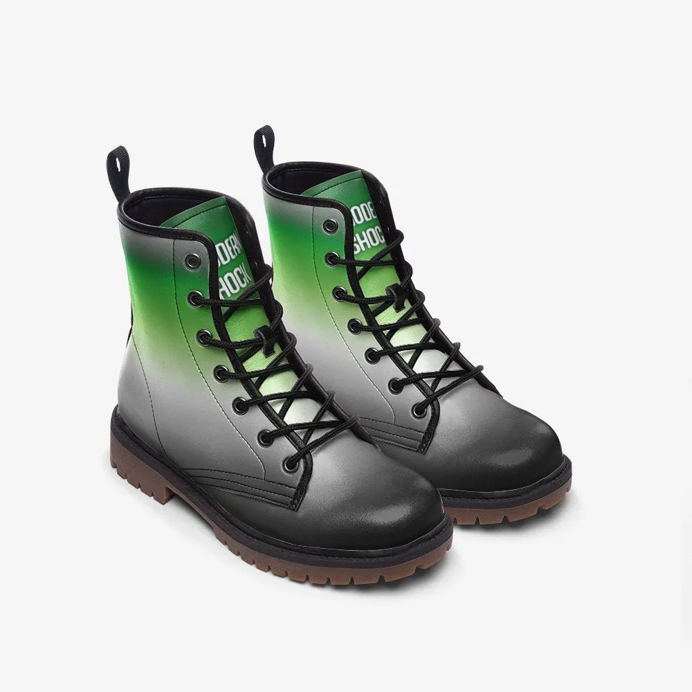 Aromantic Flag LGBTQ  Vegan Leather Unisex Boots