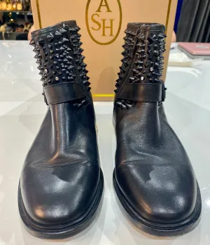 ASH Punky BIS Black Leather Studded Bootie