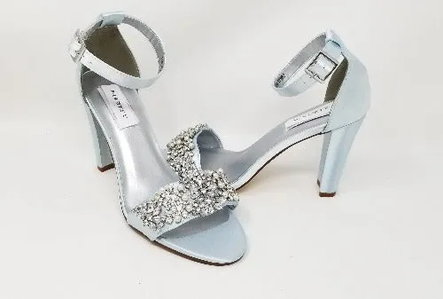 Baby Blue Wedding Shoes with Crystal and Pearl Vamp