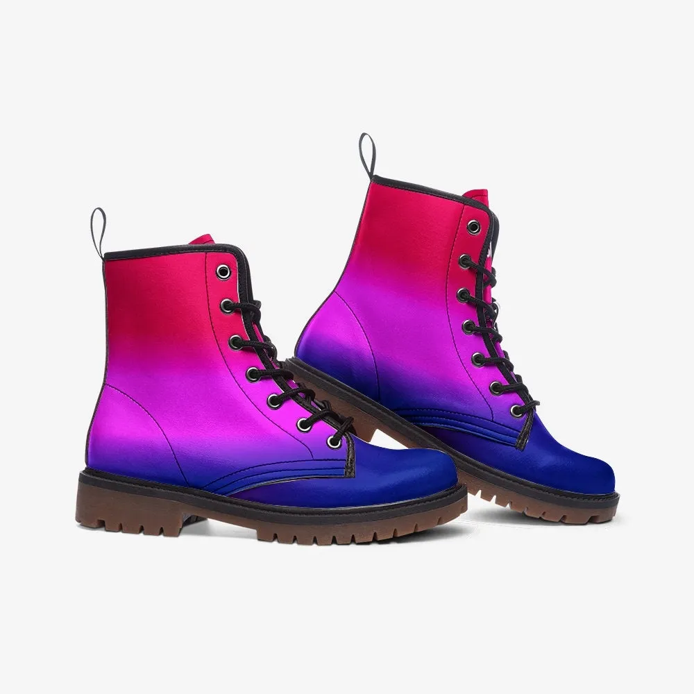 Bisexual Flag LGBTQ  Vegan Leather Unisex Boots