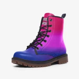 Bisexual Flag LGBTQ  Vegan Leather Unisex Boots