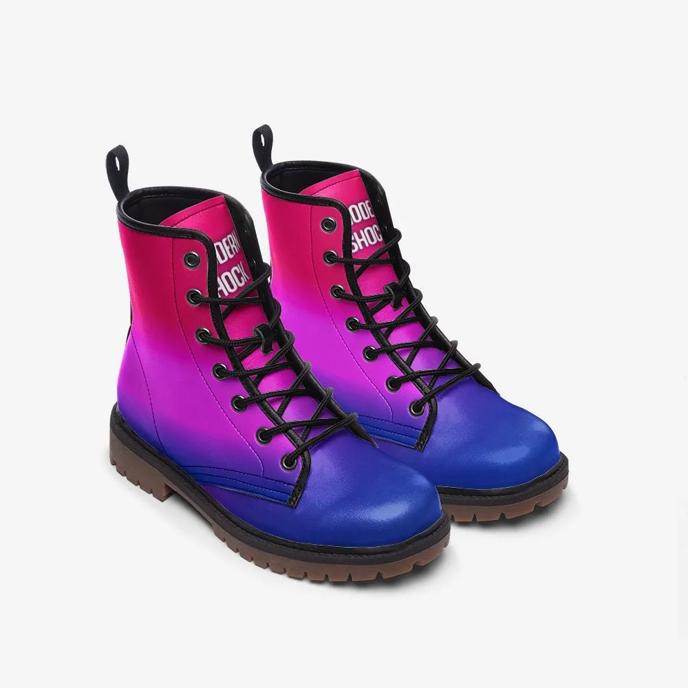 Bisexual Flag LGBTQ  Vegan Leather Unisex Boots