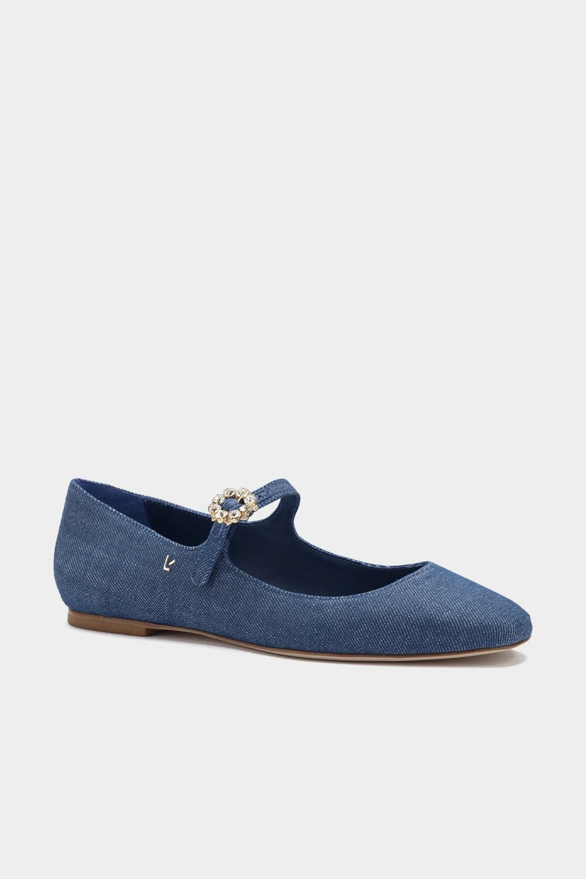 Blair Ballet Flat in Blue Denim