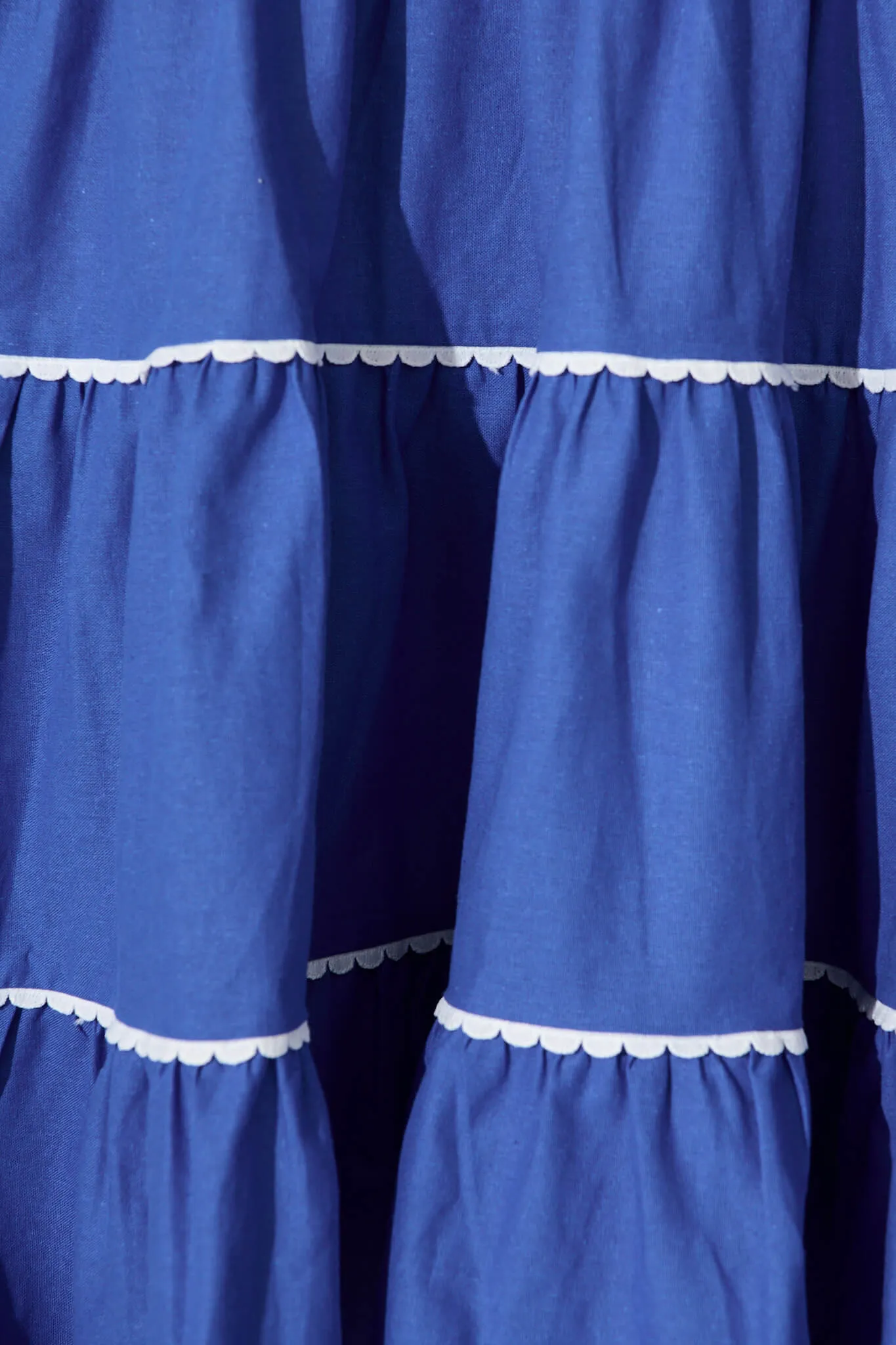 Blue Beach Dress with White Trim