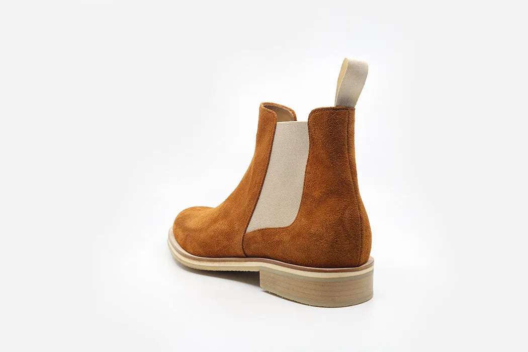 Brown Suede Leather Slast Split Chelsea Boots - Chelsea Boots