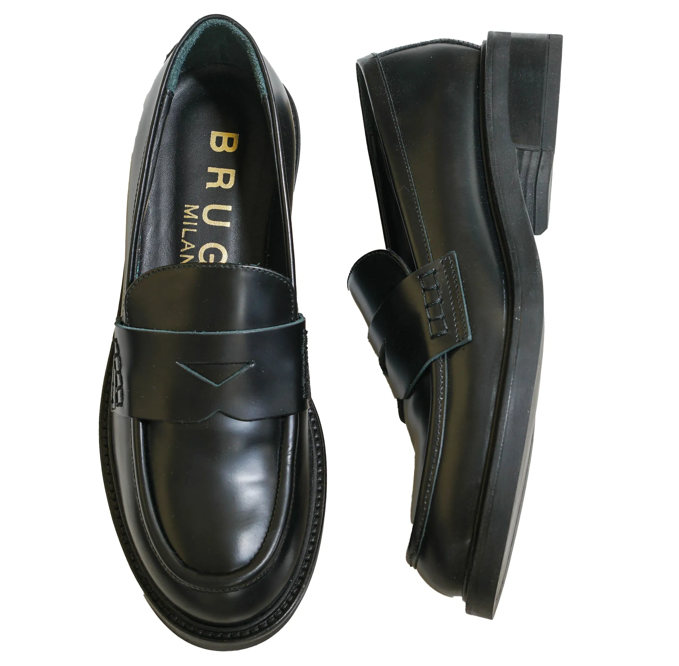 Bruglia Women’s Black Leather Loafer 8907 30% OFF
