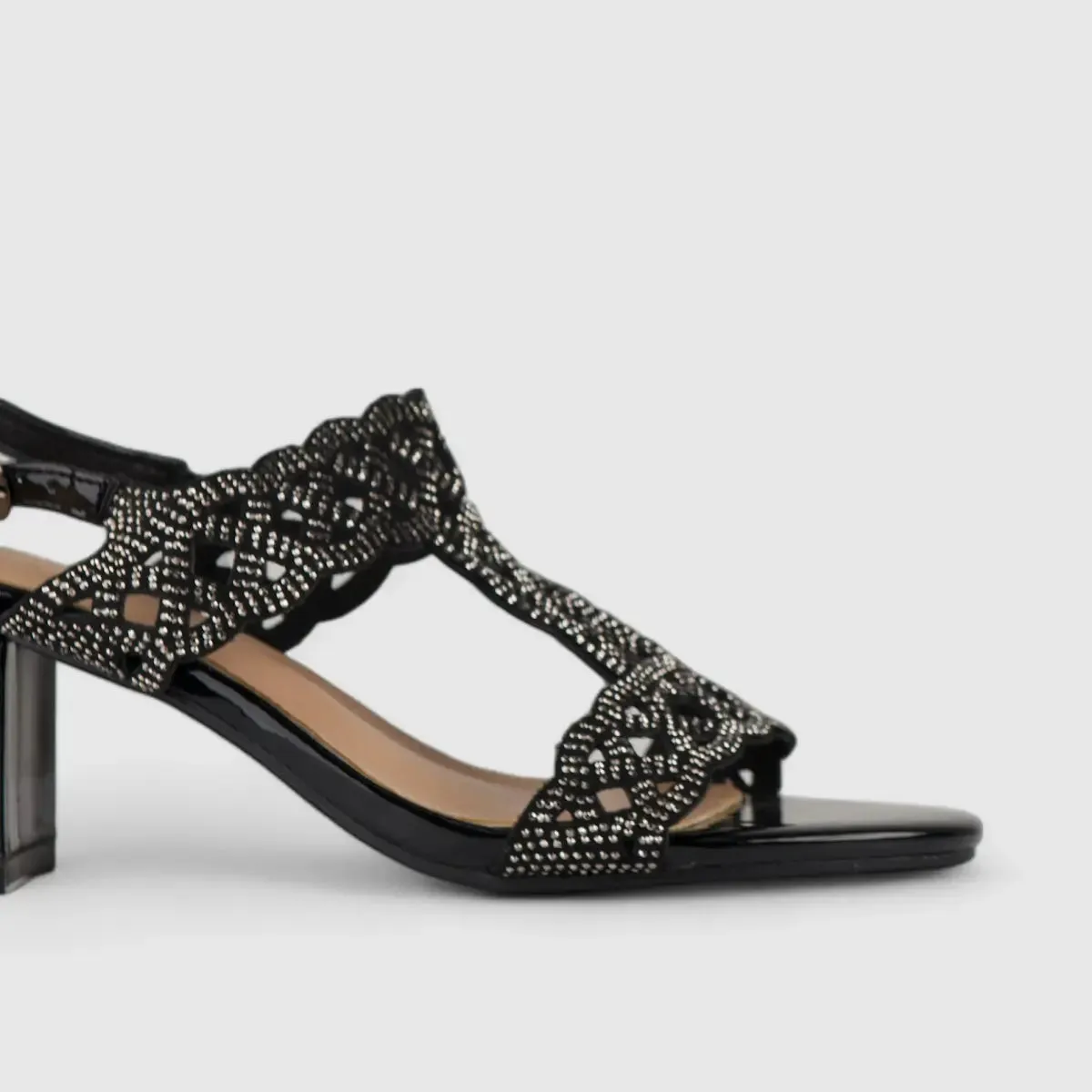 Bulbul Evening Block Heel Sandal Black LU008