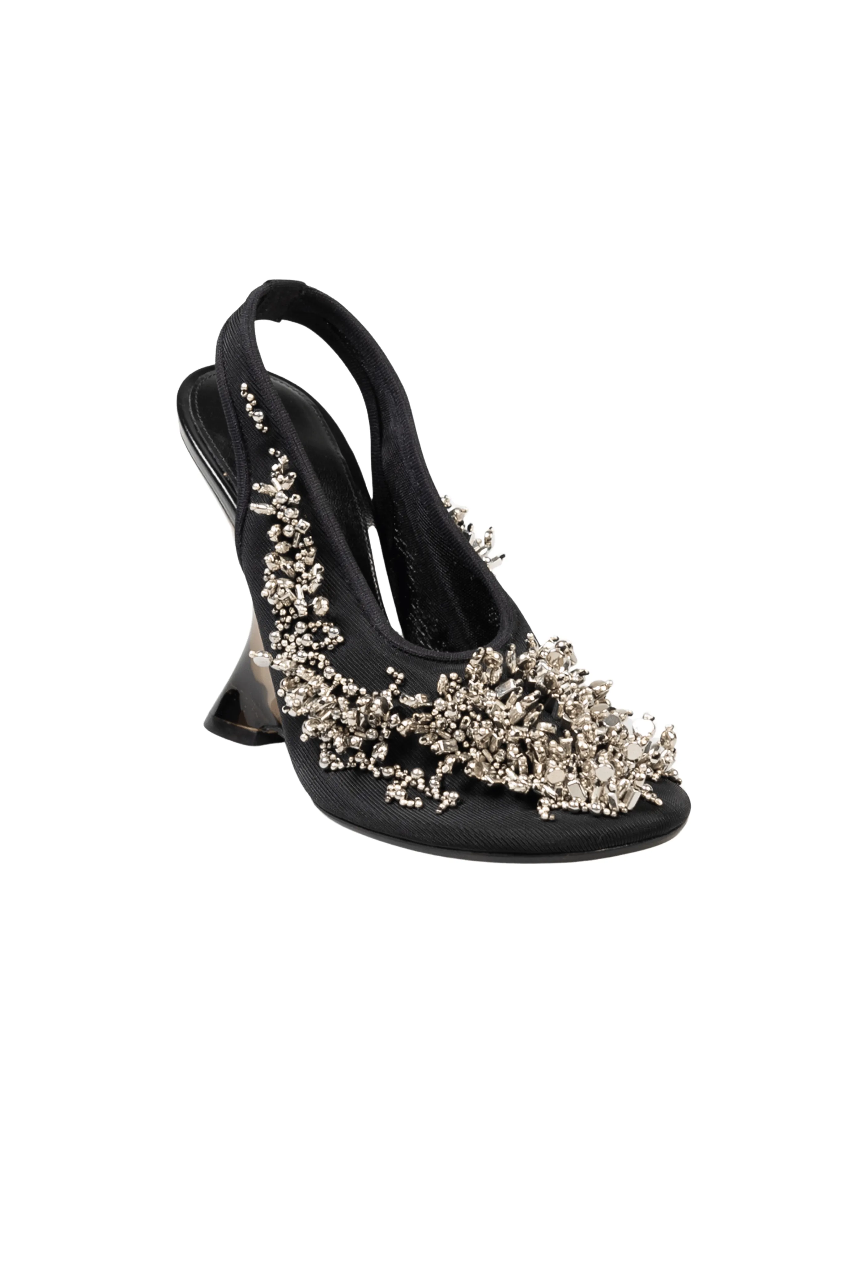 Bulle Embroidered Slingback Wedges