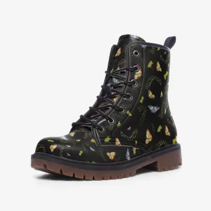Butterflies Moths Dark Vegan Leather Unisex Boots