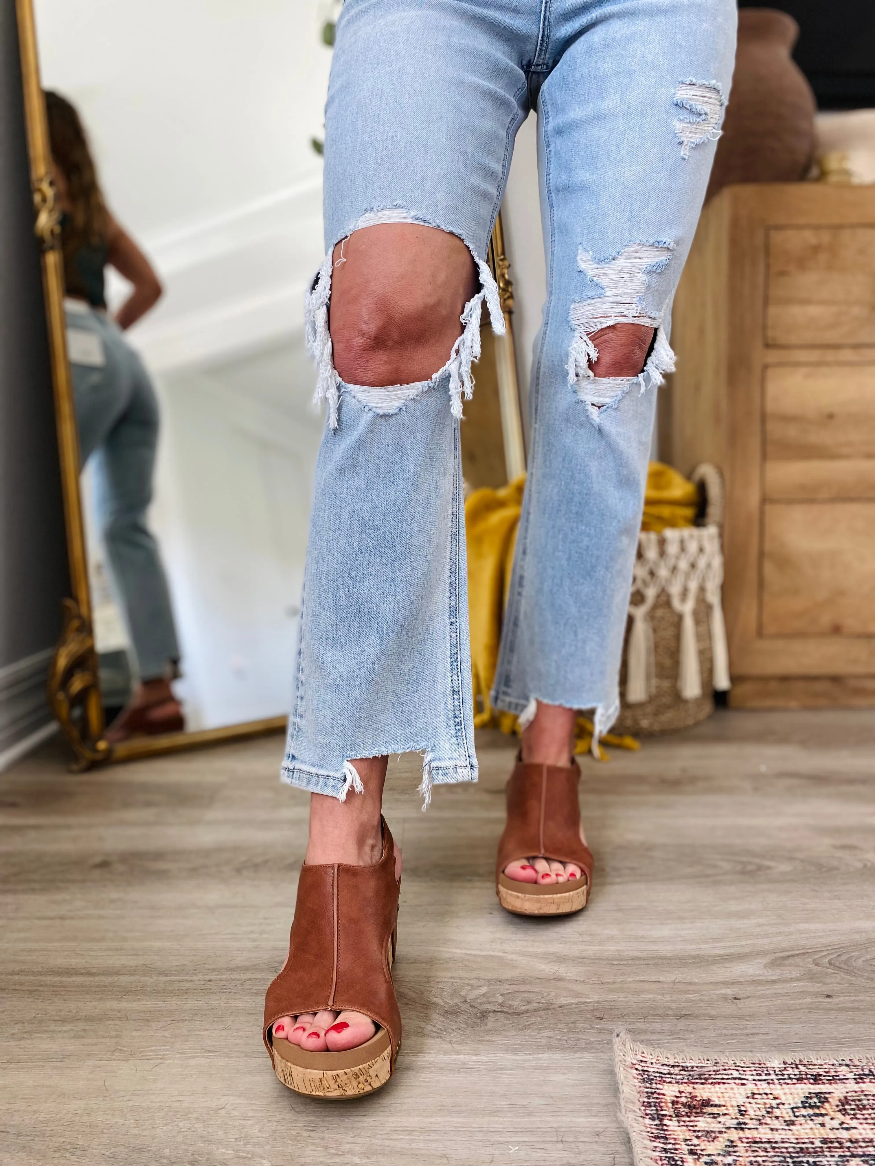 Carley Wedge Sandals- Bourbon