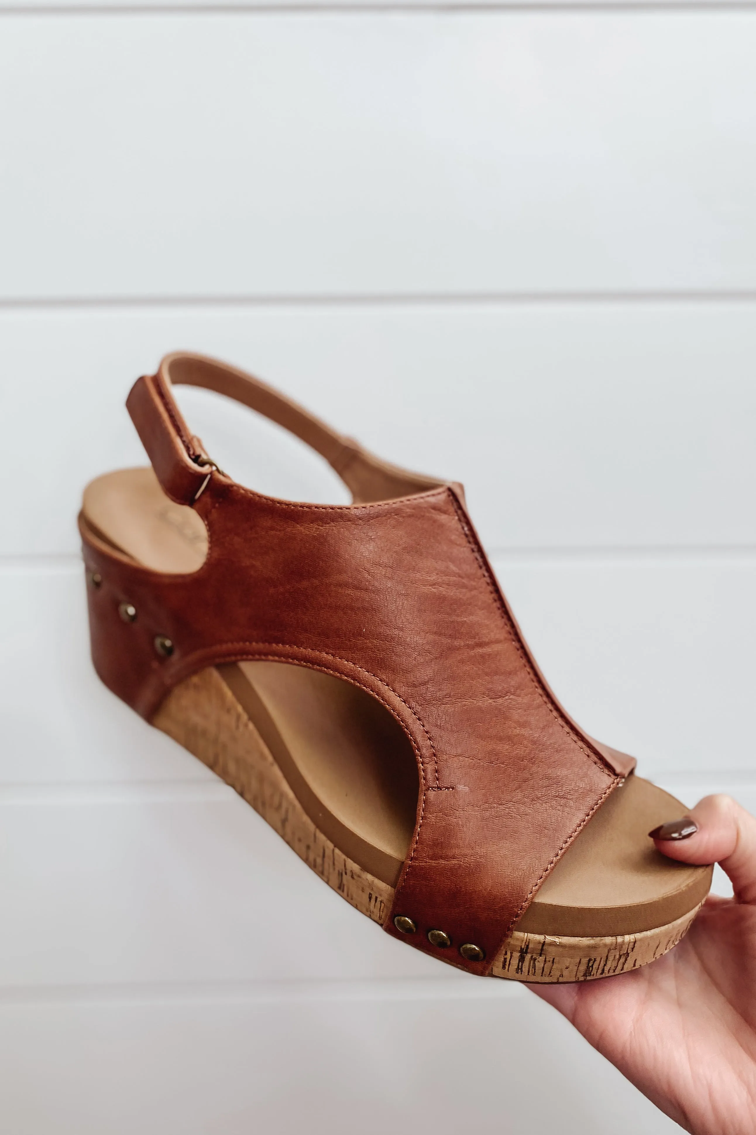 Carley Wedge Sandals- Bourbon