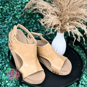 Carley Wedges - Caramel Smooth