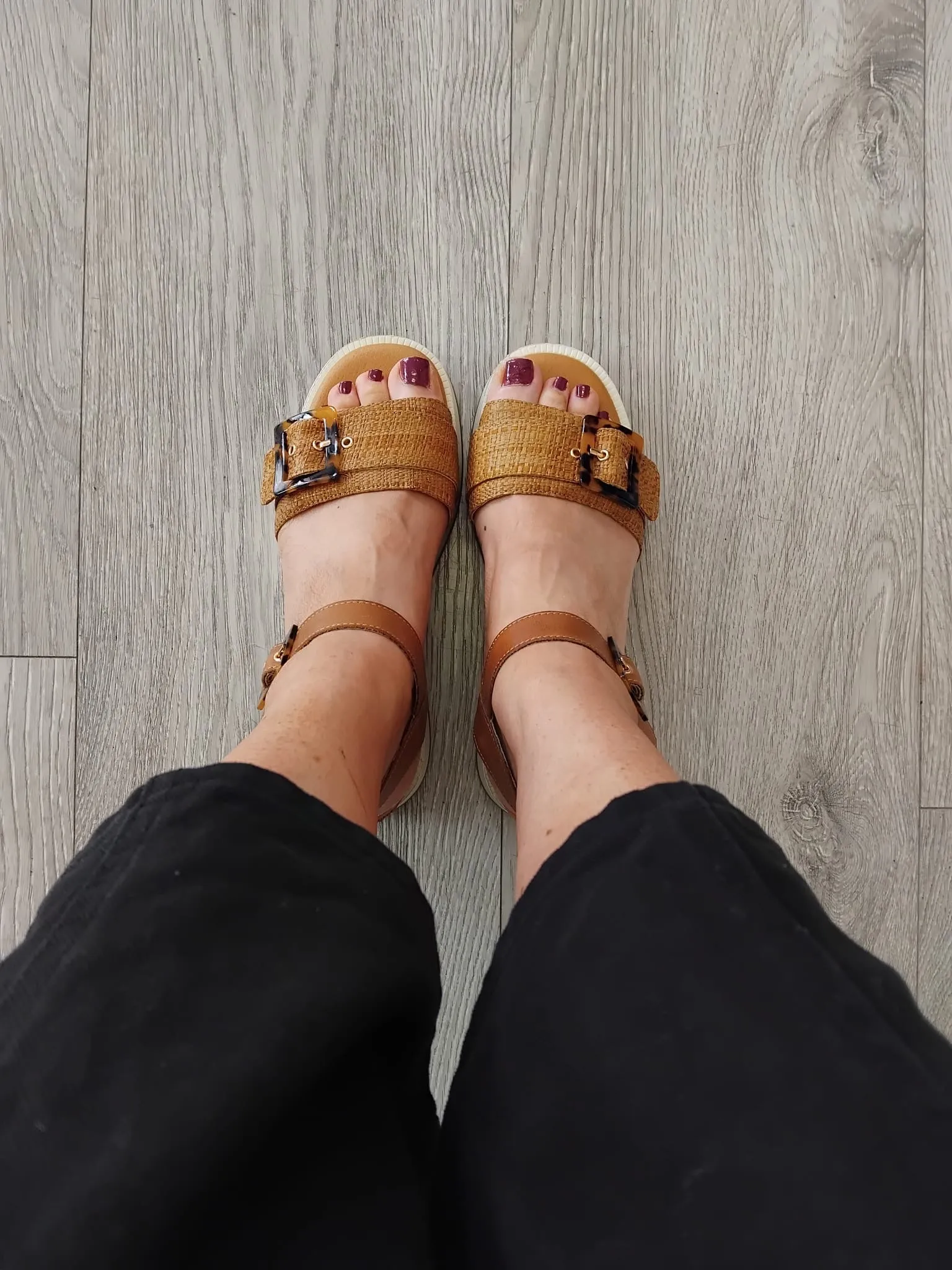 Carmela - 162227 Tan & Leopard Wedge Sandal