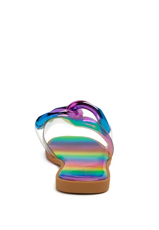 Caroons Clear Slide on Flat Sandals