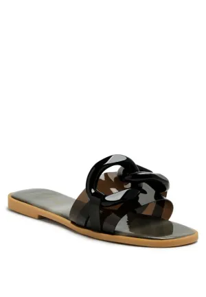 Caroons Clear Slide on Flat Sandals