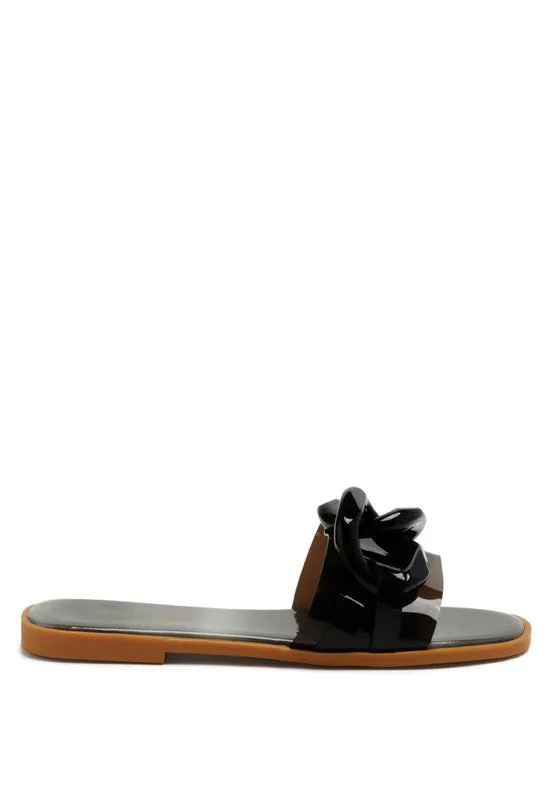 Caroons Clear Slide on Flat Sandals