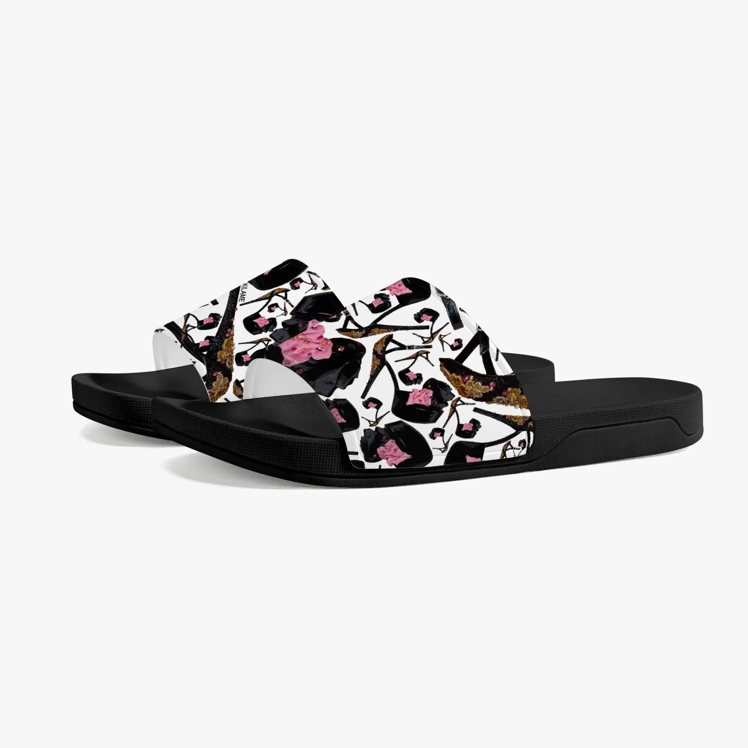 Casual Sandals - Black 'Pink gold sandals'