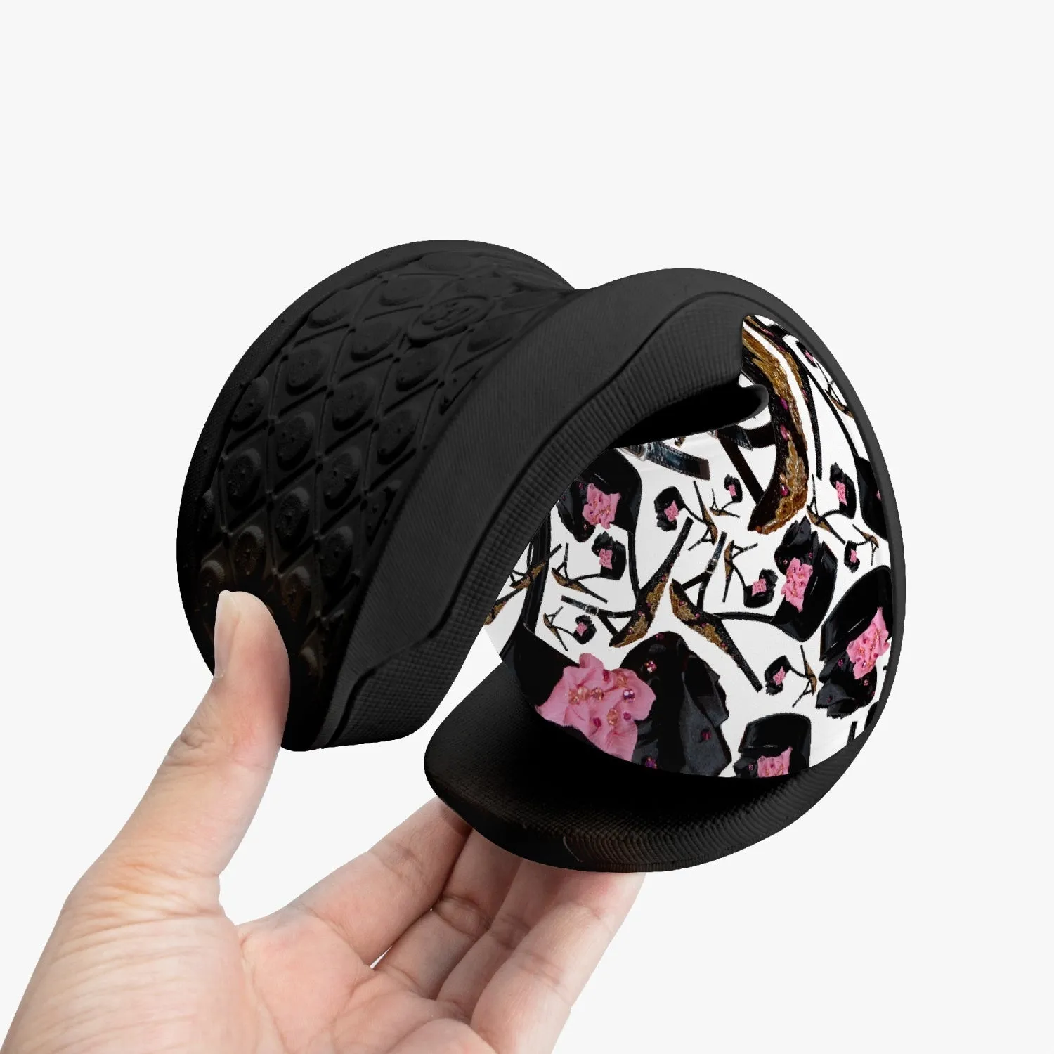 Casual Sandals - Black 'Pink gold sandals'