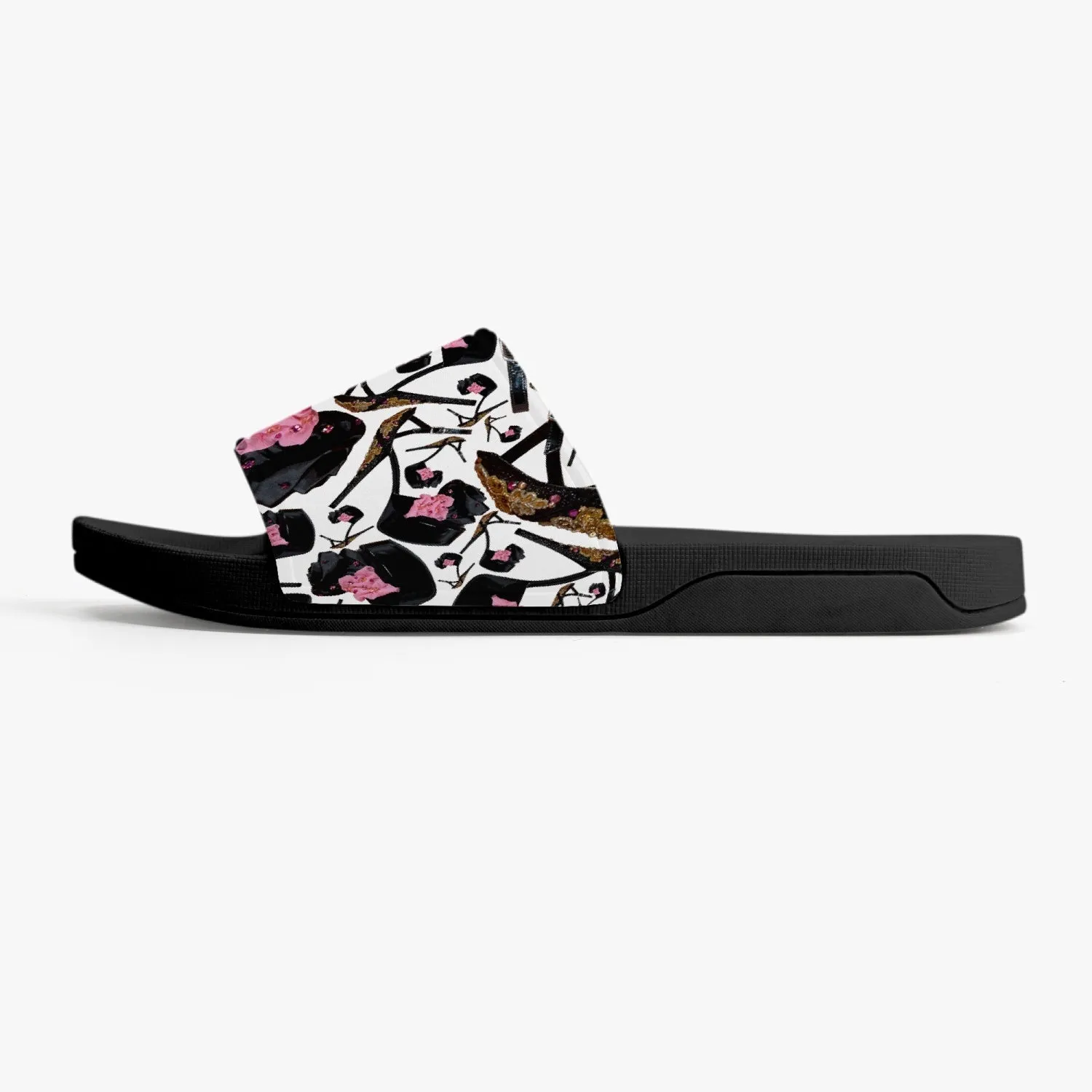 Casual Sandals - Black 'Pink gold sandals'