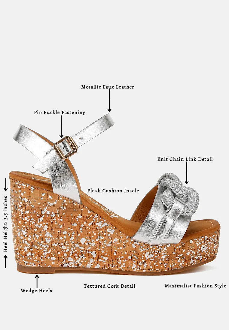 Chain Link Detail Wedge Sandals By RAG