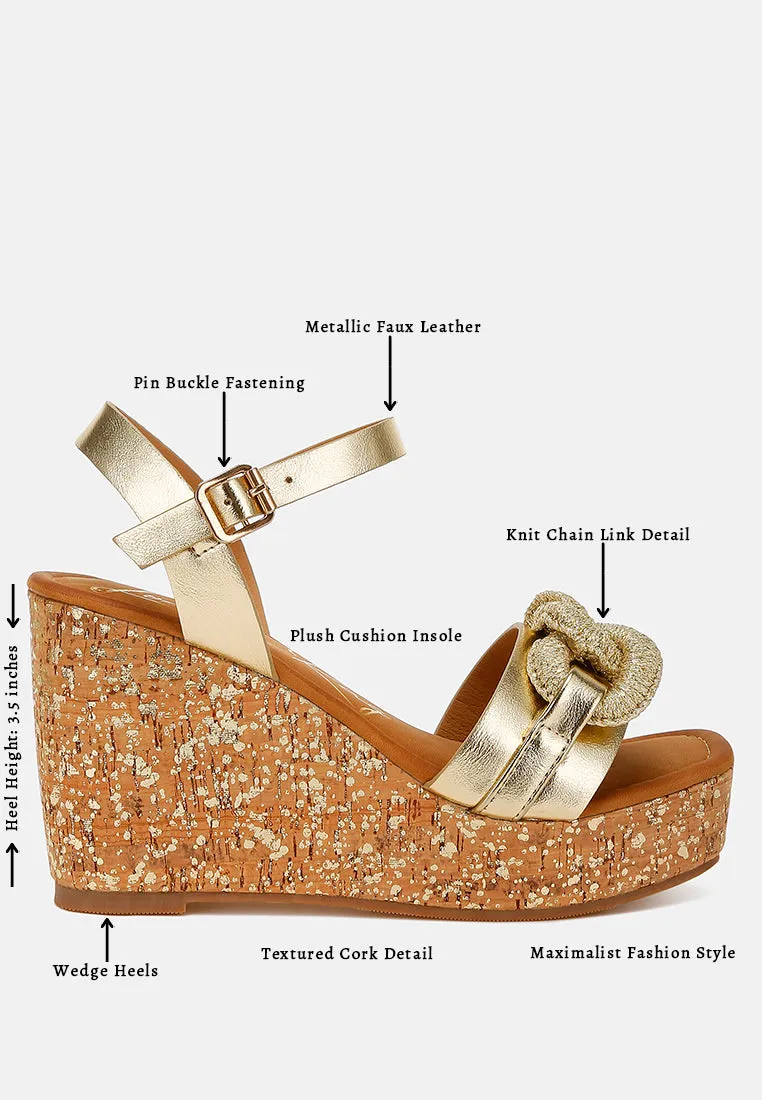 Chain Link Detail Wedge Sandals By RAG