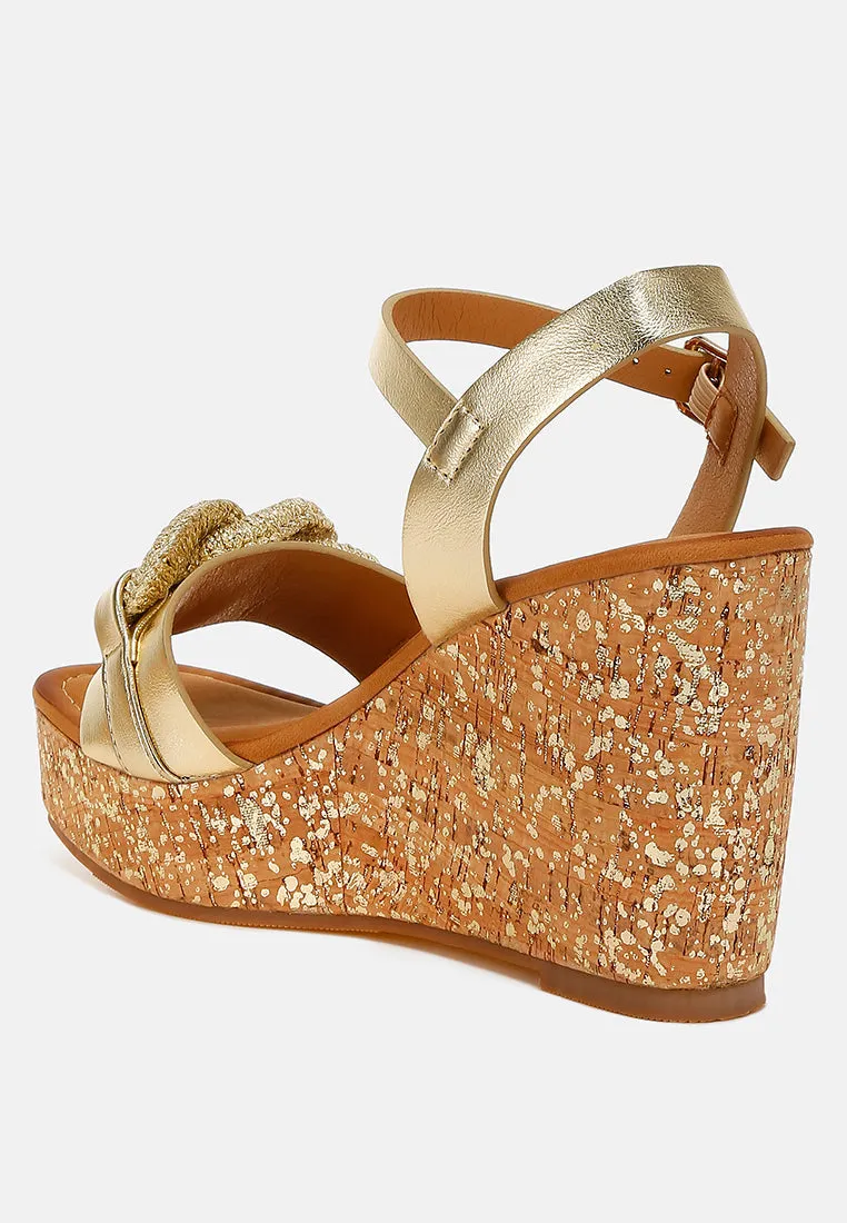 Chain Link Detail Wedge Sandals By RAG