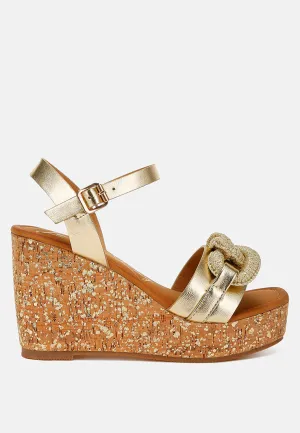Chain Link Detail Wedge Sandals By RAG