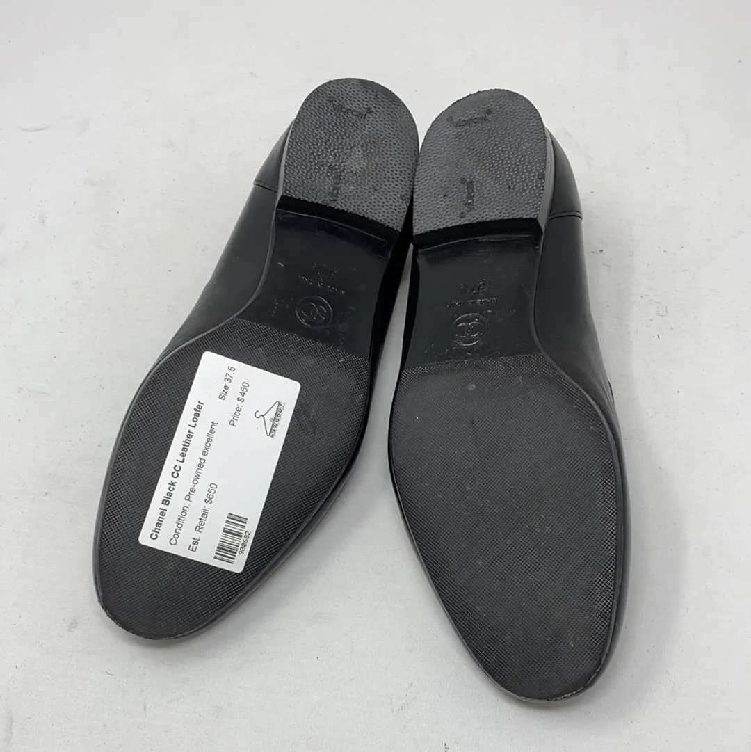 Chanel Black CC Leather Loafer