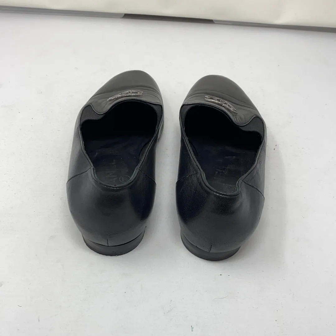 Chanel Black CC Leather Loafer