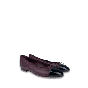 Chanel Burgundy Ballet Flats - Size 37