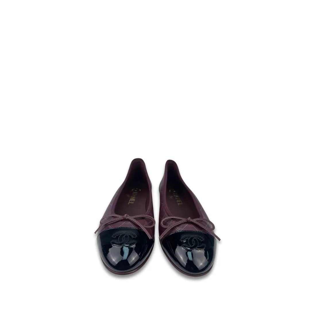 Chanel Burgundy Ballet Flats - Size 37