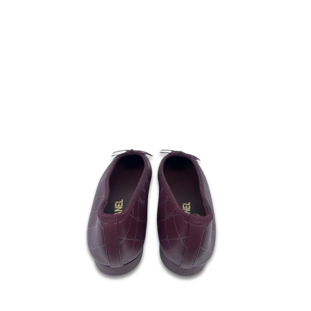 Chanel Burgundy Ballet Flats - Size 37