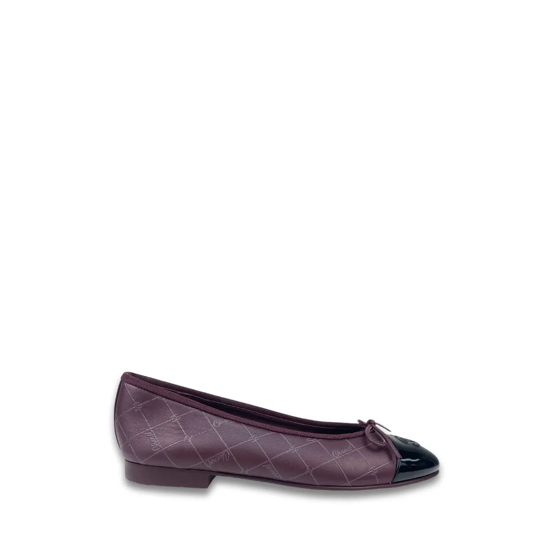Chanel Burgundy Ballet Flats - Size 37