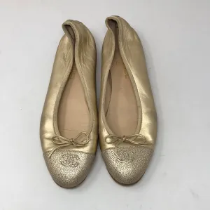 Chanel Gold Two Texture Ballet flat
