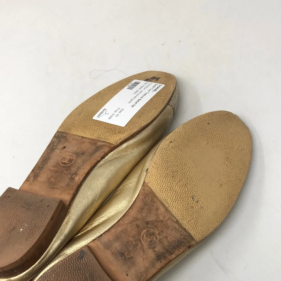 Chanel Gold Two Texture Ballet flat